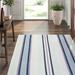 Blue/Green 48 x 0.25 in Area Rug - Dash and Albert Rugs Barbados Striped Handmade Flatweave Light Green/Blue Area Rug | 48 W x 0.25 D in | Wayfair