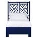 David Francis Furniture Chippendale Standard Bed Wood/Wicker/Rattan in Blue | 60 H x 42 W x 78.5 D in | Wayfair B4035BED-T-S137