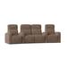 Latitude Run® Home Theater Row Seating (Row of 4) Microfiber/Microsuede in Brown | 43 H x 131.5 W x 43.5 D in | Wayfair