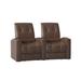 Red Barrel Studio® Chrysander 71" Wide Home Theater Seating w/ Cup Holder Microfiber/Microsuede in Brown | 44 H x 71 W x 42 D in | Wayfair