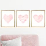 Outside In Art Studio Romantic Watercolor Heart Prints, Paper Prints Paper in Pink | 10 H x 8 W x 0.06 D in | Wayfair Hearts S3 0810 BL