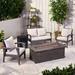 Bayou Breeze Trevino 5 Piece Sofa Seating Group w/ Cushions Synthetic Wicker/All - Weather Wicker/Wicker/Rattan in Gray/White | Outdoor Furniture | Wayfair