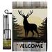 Breeze Decor Welcome Deer Nature Wildlife Impressions Decorative 2-Sided 1.5 x 1.1 ft. Flag Set in Black/Gray | 18.5 H x 13 W x 1 D in | Wayfair