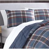 Eddie Bauer Shasta Lake Navy Reversible Comforter Set Polyester/Polyfill/Microsuede in White | Twin Comforter + 1 Sham | Wayfair USHSA51123487