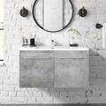 Steelside™ Agostini 36" Wall-Mounted Single Bathroom Vanity Set Wood/Plastic in Gray | 19.69 H x 36 W x 18.31 D in | Wayfair