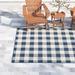 Blue/White 43.31 x 0.15 in Indoor/Outdoor Area Rug - Sand & Stable™ Mac Plaid Indoor/Outdoor Area Rug in Blue/Ivory, | 43.31 W x 0.15 D in | Wayfair