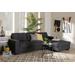 Baxton Studio Langley Modern Dark Grey Fabric Sectional Sofa /w Right Facing Chaise - J099C-Dark Grey-RFC