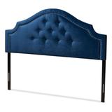 Baxton Studio Cora Modern and Contemporary Royal Blue Velvet Fabric Upholstered King Size Headboard - BBT6564-Navy Blue-HB-King