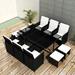 Brayden Studio® 11 Piece Patio Dining Set w/ Cushions Poly Rattan Wicker/Rattan in Black | Wayfair 2EF0CAABD2704726AECB6D82FB782C17