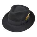 Borges & Scott Alpaca Doyle - Teardrop Fedora Hat - Premium Alpaca Wool Felt - Crushable for Travel - Water Resistant - Unisex - Black 58cm