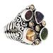 Rainbow Palace,'Gold Accent Multi-Gemstone Cocktail Ring from Bali'