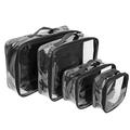EzPacking Clear Packing Cubes Set Of 4/Packs 7-10 Days Of Clothes/Premium Pvc Plastic Black One Size