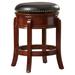 Charlton Home® Kingsford Bar & Counter Swivel Stool Wood/Upholstered/Leather in Black/Brown | 24 H x 18 W x 18 D in | Wayfair CHLH1722 25847984