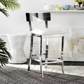 Latitude Run® Chromium Counter & Bar Stool Upholstered/Leather/Metal/Faux leather in White/Black | 35 H x 17.5 W x 18.5 D in | Wayfair