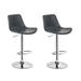 Williston Forge Sagers Swivel Adjustable Height Bar Stool Leather/Metal/Faux leather in Black | 41.5 H x 18 W x 20 D in | Wayfair