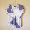 American Eagle Outfitters Tops | Floral Blouse | Color: Gray/Purple | Size: M