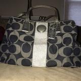 Coach Bags | Beautiful Denim And Silver Coach Bag! Rare Find! | Color: Blue/Silver | Size: Os