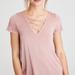 American Eagle Outfitters Tops | American Eagle Soft & Sexy Strappy Lace Up Tee | Color: Pink | Size: S