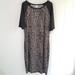 Lularoe Dresses | Lularoe Julia Raglan Large L Black Cream Speckled | Color: Black/Tan | Size: L