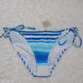 American Eagle Outfitters Swim | American Eagle String Bikini Bottoms | Color: Blue/White | Size: Xl