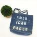 American Eagle Outfitters Bags | Aeo Distressed Denim Jean Tote Bag White Logo | Color: Blue | Size: 17" W X 15" H X 4" D