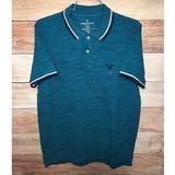 American Eagle Outfitters Shirts | American Eagle Blue Polo Banded Sleeves Nwt Sz M | Color: Blue/Green/Tan | Size: M
