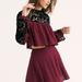 Free People Other | Free People Two Hearts Velvet Embroidered Set | Color: Black/Red | Size: 8