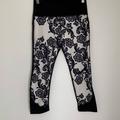 Lululemon Athletica Pants & Jumpsuits | Lululemon Black And White Lace Floral Yoga Pants | Color: Black/White | Size: 4