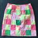 Lilly Pulitzer Skirts | Lilly Pulitzer Ladies Sz 4 “Patchwork Skirt” Euc | Color: Green/Pink | Size: 4