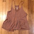 American Eagle Outfitters Tops | Ae Cropped Tank Top | Color: Brown/Tan | Size: Xs