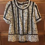 Anthropologie Tops | Anthropologie Meadow Rue Lace Blouse -Euc / Small | Color: Black/White | Size: S