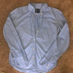 American Eagle Outfitters Tops | **2/$13** [American Eagle] Twill Shirt | Color: Blue | Size: M