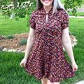 Free People Dresses | 1940s Inspired Free People Floral Rayon Dress S | Color: Black/Pink | Size: S