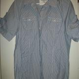 American Eagle Outfitters Tops | American Eagle Favorite Oxford Misses 18 | Color: Blue/White | Size: Misses 18