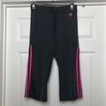 Adidas Pants & Jumpsuits | Adidas | Pink Stripe Cropped Pants | Color: Gray/Pink | Size: S