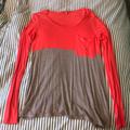 Anthropologie Tops | Anthropologie Two-Toned Long Sleeve Top | Color: Brown/Pink | Size: S