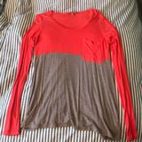 Anthropologie Tops | Anthropologie Two-Toned Long Sleeve Top | Color: Brown/Pink | Size: S