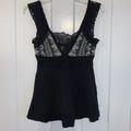 Free People Tops | Free People Lacy Strap Babydoll Tank/Cami | Color: Black/White | Size: Xs