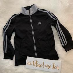 Adidas Jackets & Coats | Black/Grey Adidas Jacket Size 6 | Color: Black/Gray | Size: 6b