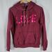 American Eagle Outfitters Jackets & Coats | American Eagle | Maroon Love Hoodie With A Pocket | Color: Pink/Red | Size: S