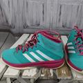 Adidas Shoes | Adidas Kids Q16038 Shoes Hi-Tops Sneakers Green Pi | Color: Green/Pink | Size: 4g