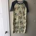 Lularoe Dresses | Lularoe Julia Raglan Gray & Light Yellow/Cream Med | Color: Gray/Yellow | Size: M