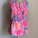 Lilly Pulitzer Tops | Nwt Lilly Pulitzer Kery Silk Top Paradise Pin | Color: Blue/Pink | Size: Xxs