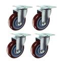 4X Swivel Heavy Duty Rubber 2.5 inch,3 inch, 4inch, 5 inch,Heavy Duty casters Universal Silent Castor Wheels for Sofa Sliding Doors Table Trolley Furniture Red