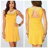 Free People Dresses | Free People Mustard Open Back Dress | Color: White/Yellow | Size: Xs