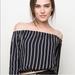 Brandy Melville Tops | Brandy Melville Striped Maura Long Sleeve Top | Color: Black | Size: One Size