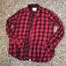 American Eagle Outfitters Tops | American Eagle Boyfriend Red Flannel Shirt | Color: Black/Red | Size: M