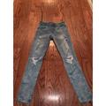 American Eagle Outfitters Jeans | American Eagle Light Wash Ripped Jegging | Color: Blue | Size: 00