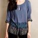 Anthropologie Tops | Anthropologie Garden Dipped Button Down | Color: Blue | Size: S