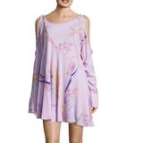 Free People Dresses | Free People Clear Skies Cold Shoulder Tunic | Color: Purple/White | Size: S